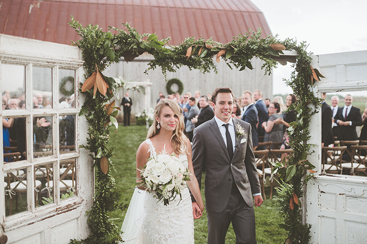 ceremony recessionals - photo by Paper Antler https://ruffledblog.com/summer-sunset-wedding-in-wisconsin