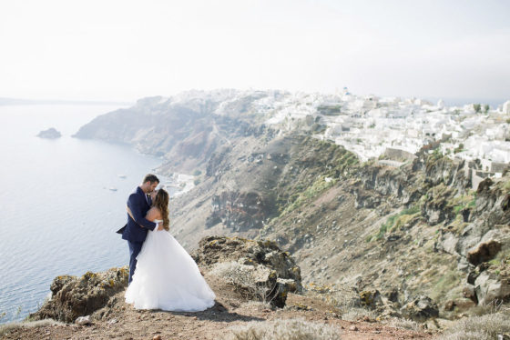 Sunset in Santorini: A Grecian Elopement with Misty Rose Hues
