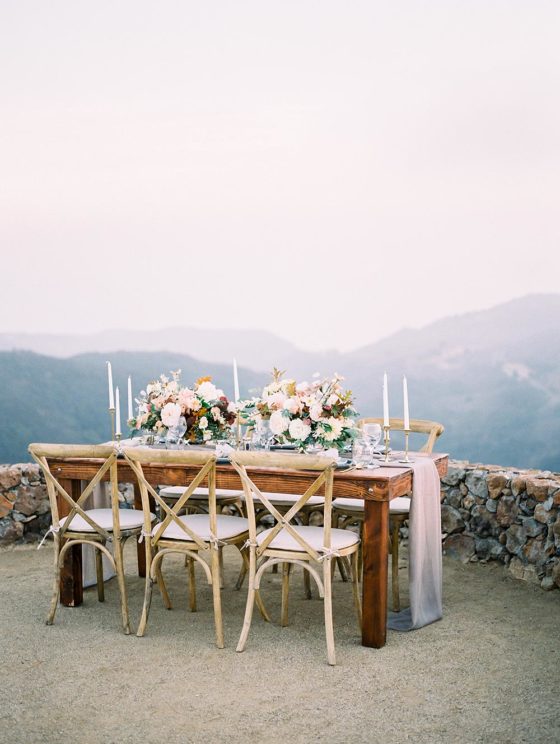Colorful Sunset Wedding Inspiration with Malibu Mountain Views