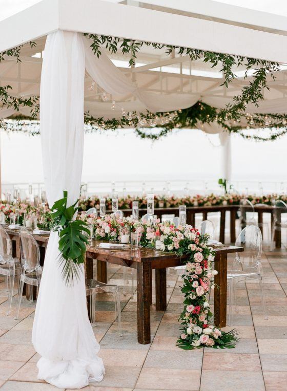 Tropical Florida Wedding on St. Pete Beach with Monstera Leaves Galore ...