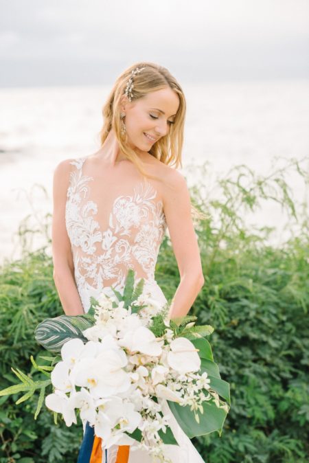 Tropical Maui Wedding With Bamboo and Monstera Leaves ⋆ Ruffled