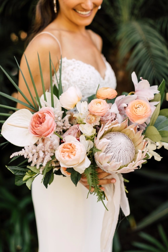 Tropical Beach Wedding with Palm Fronds and Ocean Breeze ⋆ Ruffled