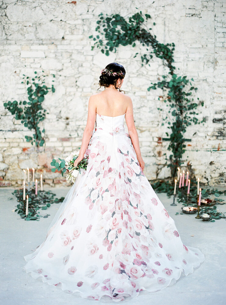 Tuscan Warehouse Wedding Inspiration with a Floral Bridal Gown ⋆ Ruffled