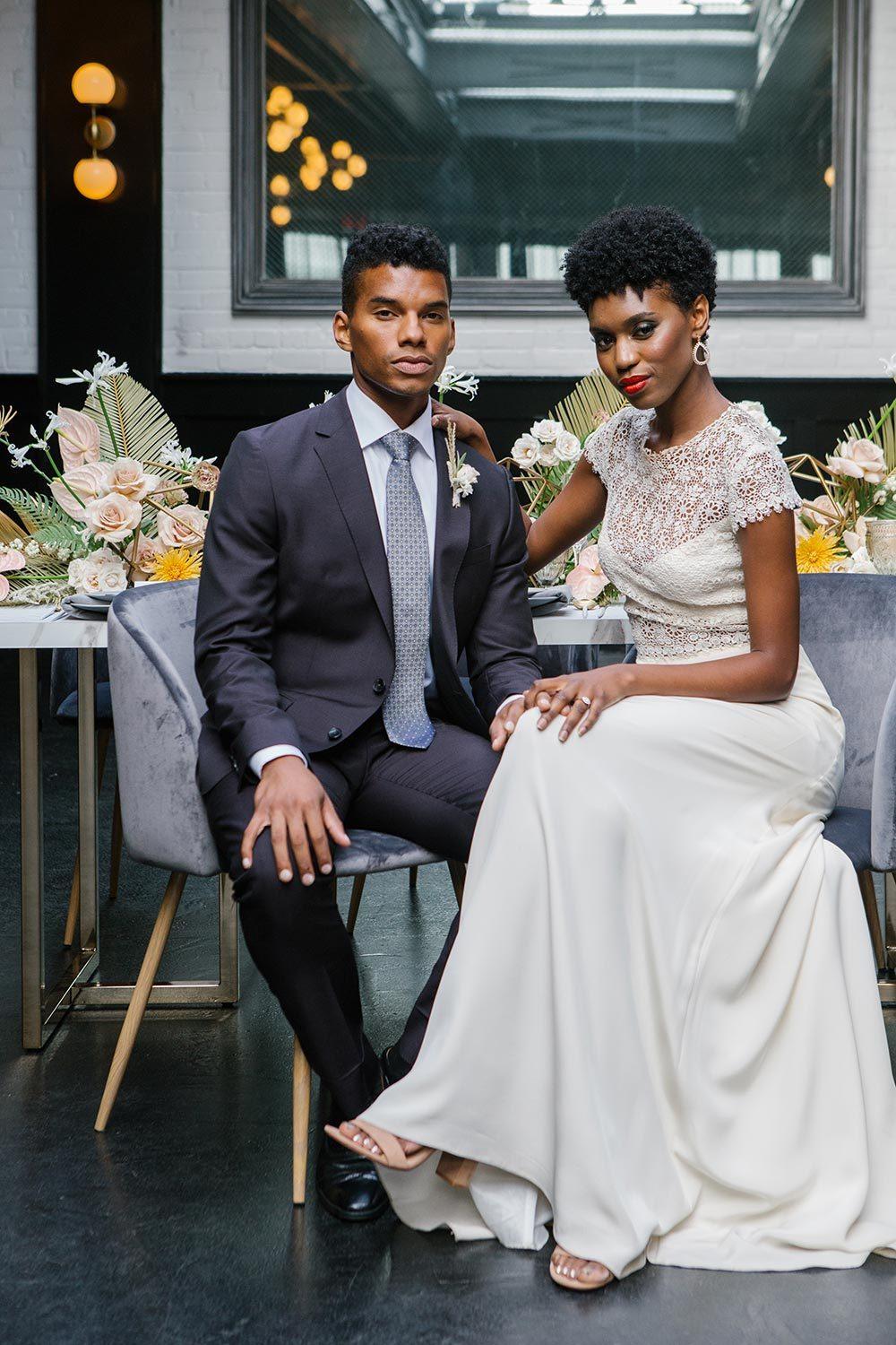 Urban Garden Wedding Inspiration in an Industrial Loft Ruffled