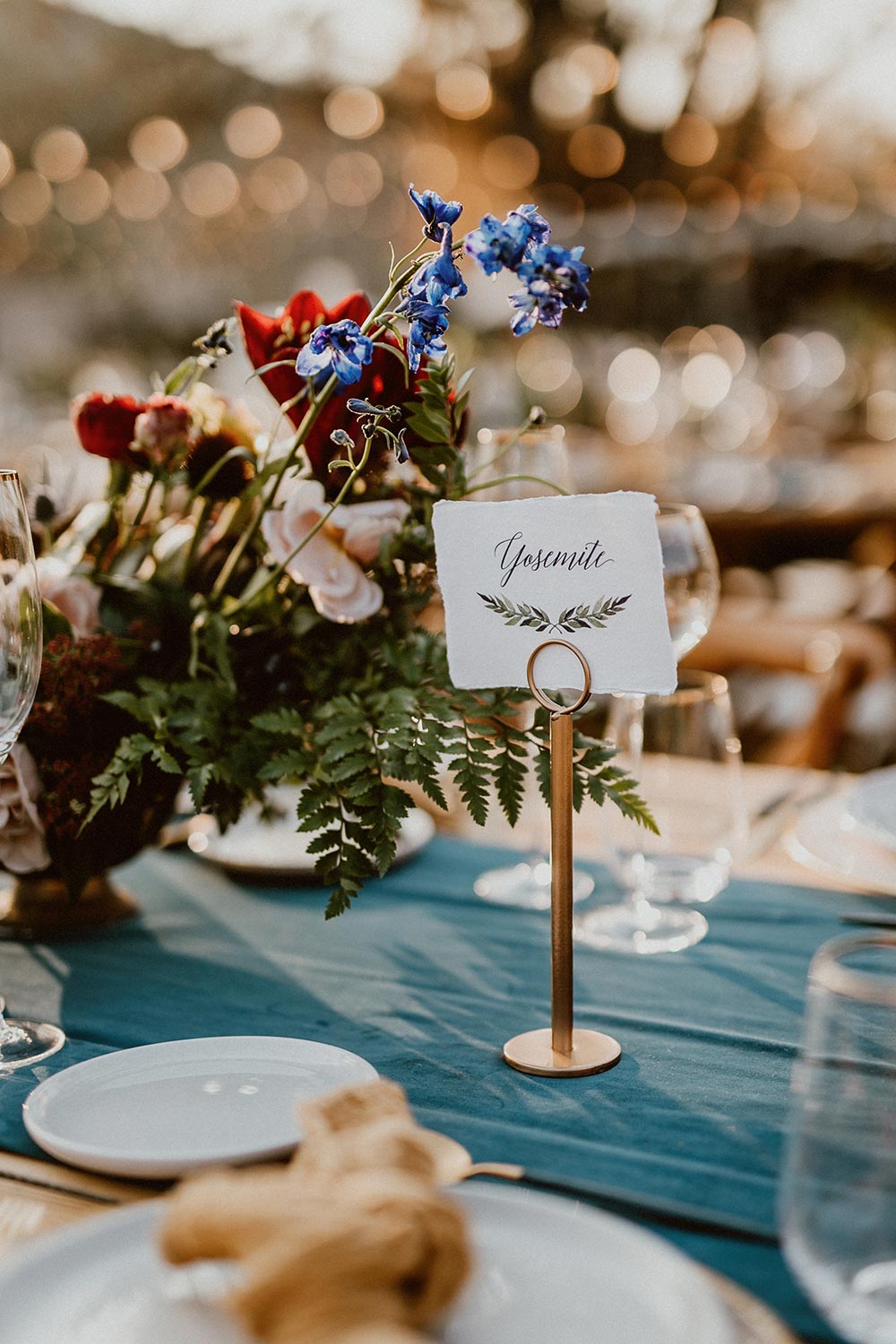 navy and mustard wedding table names